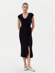 TWINSET Sukienka dzianinowa 251LB3CAA Czarny Slim Fit. Czarne sukienki damskie Twinset, xl, bez wzorów, z dzianiny, bez kołnierzyka, bez ramiączek. Za 779.99 zł.