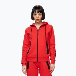 Bluza damska Pitbull Explory Tape Hooded Zip. Czerwone bluzy z kapturem damskie PITBULL, l, z bawełny. Za 269.99 zł.