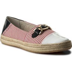 Espadryle GEOX - D Modesty E D8229E 0AWHH C0003 Red/White. Białe espadryle damskie Geox, bez wzorów, z materiału, bez obcasa, na płaskiej podeszwie. W wyprzedaży za 269.00 zł.