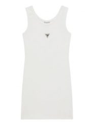 Guess Sukienka codzienna J6GK30 J1314 Biały Slim Fit. Białe sukienki dziewczęce Guess, z aplikacjami, z bawełny, bez ramiączek. Za 139.99 zł.