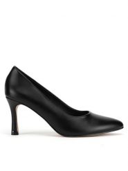 Clara Barson Szpilki WYL3806-1 Czarny. Czarne szpilki Clara Barson, bez wzorów, ze skóry, bez obcasa. Za 83.99 zł.