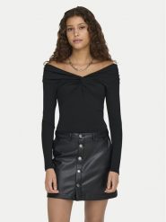 ONLY Bluzka Queen 15331413 Czarny Slim Fit. Czarne bluzki damskie Only, m, bez wzorów, z syntetyku, bez ramiączek. Za 59.99 zł.