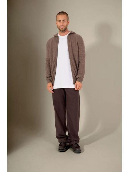 Perfect Cashmere Kaszmirowy kardigan "Eldo" w kolorze szarobrązowym rozmiar: M. Brązowe kardigany męskie Perfect Cashmere, m, bez wzorów, z kaszmiru, bez kołnierzyka. Za 456.99 zł.