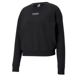 Bluza sportowa damska Puma Modern Basics Crew TR. Czarne bluzy sportowe damskie Puma, xs, bez wzorów, z bawełny, bez ramiączek, bez kaptura. Za 161.99 zł.