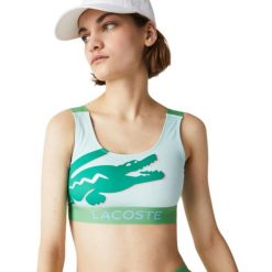 Top sportowy Lacoste Sport. Zielone topy sportowe damskie Lacoste, xs, bez wzorów, z materiału, bez ramiączek. Za 177.00 zł.
