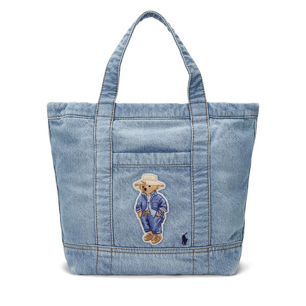 Torebka Polo Ralph Lauren. Niebieskie torebki klasyczne damskie Polo Ralph Lauren, bez wzorów, bez dodatków. Za 839.99 zł.