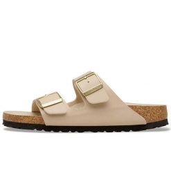 Sandały Birkenstock Arizona Birko Flor Damskie. Brązowe sandały damskie Birkenstock, bez wzorów, z materiału, bez obcasa. Za 628.80 zł.