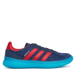 Buty halowe adidas. Niebieskie buty sportowe na co dzień męskie Adidas, bez zapięcia. Za 529.99 zł.