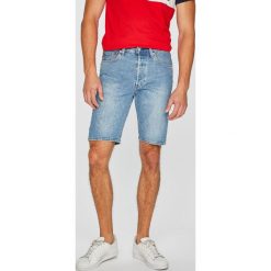 Levi's - Szorty 501. Niebieskie szorty męskie Levi's, z aplikacjami, z bawełny, casualowe. W wyprzedaży za 99.90 zł.