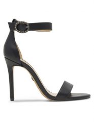 Nine West Sandały WFA2646-1 Czarny. Czarne sandały damskie Nine West, bez wzorów, ze skóry, bez obcasa, na szpilce. Za 184.99 zł.