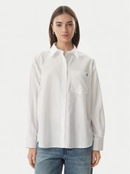 Calvin Klein Jeans Koszula LV047G126G Biały Relaxed Fit. Białe koszule damskie Calvin Klein Jeans, xl, bez wzorów, z bawełny, bez kołnierzyka, bez ramiączek. Za 529.99 zł.