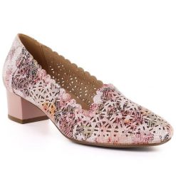 Półbuty damskie ażurowe na obcasie multikolor Potocki 26-12393. Półbuty damskie POTOCKI, w ażurowe wzory, z tkaniny, eleganckie, bez obcasa, na obcasie. Za 139.99 zł.