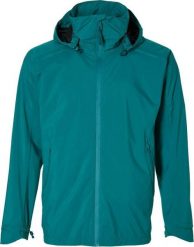 Męska rowerowa kurtka przeciwdeszczowa Skane, turkusowo-zielona. Zielone kurtki męskie BASIL, l, bez wzorów, z materiału, biznesowe, bez kaptura. Za 489.90 zł.