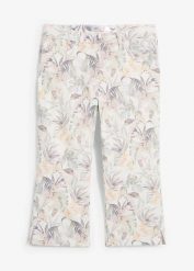 Spodnie rybaczki. Białe spodnie materiałowe damskie bonprix, bez wzorów, eleganckie. Za 74.99 zł.