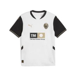 Męska koszulka domowa Valencia CF 24/25 PUMA White Black. Białe t-shirty sportowe męskie Puma, m, bez ramiączek, do piłki nożnej. W wyprzedaży za 324.50 zł.