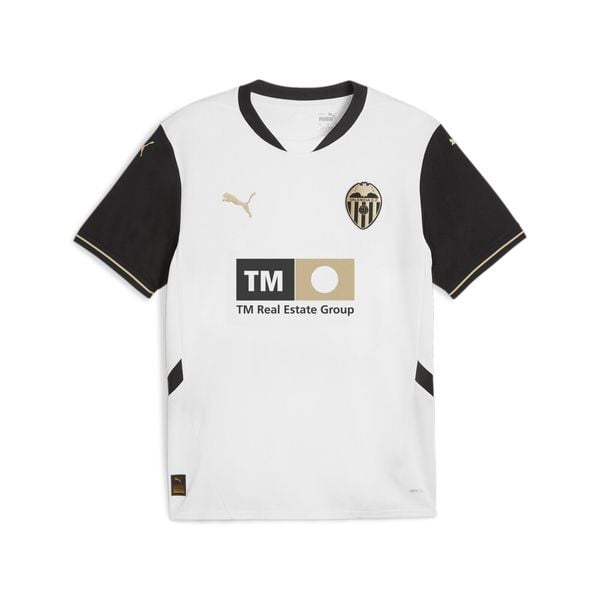 Męska koszulka domowa Valencia CF 24/25 PUMA White Black. Białe t-shirty sportowe męskie Puma, m, bez ramiączek, do piłki nożnej. W wyprzedaży za 326.50 zł.