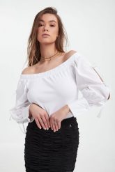 Bluzka damska hiszpanka TWINSET ACTITUDE. Bluzki damskie Twinset Milano, s, bez wzorów, bez kołnierzyka, bez ramiączek. W wyprzedaży za 455.20 zł.