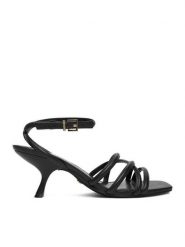 GINO ROSSI Sandały EO-LS655783-1 Czarny. Czarne sandały damskie Gino Rossi, bez wzorów, ze skóry, bez obcasa, na szpilce. Za 349.99 zł.