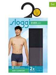 Sloggi Bokserki (2 pary) "Ever" w kolorze czarno-szarym rozmiar: M. Czarne bokserki męskie Sloggi, bez wzorów. Za 52.17 zł.