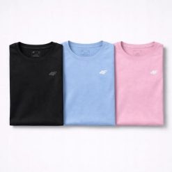 T-SHIRT DAMSKI 4F KOSZULKA SPORTOWA ZESTAW KOMPLET 3 SZTUKI L F3306 SS26. Bluzki sportowe damskie 4f, l, bez wzorów, z bawełny, bez ramiączek. Za 119.97 zł.