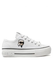 KARL LAGERFELD Trampki KL60424 Biały. Białe trampki i tenisówki damskie Karl Lagerfeld, bez wzorów, ze skóry. Za 349.99 zł.