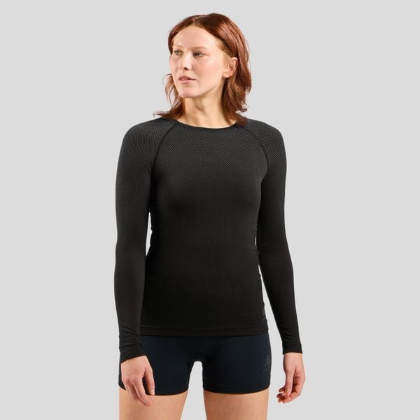 Bluza termoaktywna damska Odlo Performance Light Eco BL Top Crew Neck LS. Czarne bluzy bez kaptura damskie Odlo, xl, bez wzorów, bez kołnierzyka. Za 224.99 zł.