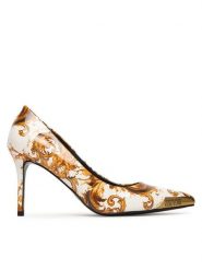 Versace Jeans Couture Szpilki 80VA3S50 ZS366 G03 Biały. Białe szpilki Versace Jeans Couture, bez wzorów, z jeansu, bez obcasa. Za 989.99 zł.