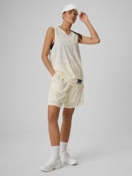 4F Spodenki do koszykówki szybkoschnące uniseks - białe L. Białe spodenki sportowe damskie 4f, l, do koszykówki. Za 149.99 zł.