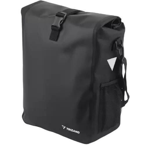 Torba na Rower Sakwa Rowerowa na Bagażnik Kufer Rowerowy Duża Boczna 15l. Czarne torby męskie na ramię TRIZAND, bez wzorów, z gumy, duże, bez dodatków. Za 46.80 zł.