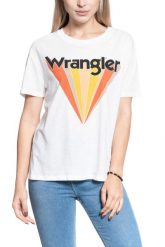 T-SHIRT DAMSKI WRANGLER BOYFRIEND TEE OFFWHITE W7019EA02 112130896. T-shirty damskie Wrangler, xs, bez wzorów, bez kołnierzyka. W wyprzedaży za 39.99 zł.