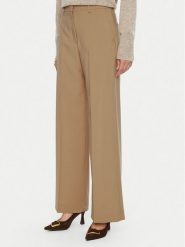 Weekend Max Mara Spodnie palazzo Visivo 2515131041 Beżowy Wide Leg. Brązowe spodnie materiałowe damskie Weekend Max Mara, bez wzorów, z materiału. Za 559.99 zł.
