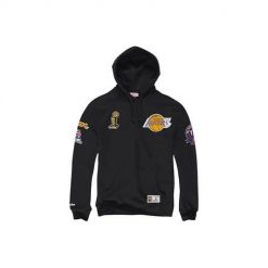 Bluza sportowa męska Mitchell & Ness Champ City Hoody Los Angeles Lakers. Czarne bluzy sportowe męskie Mitchell & Ness, bez wzorów, sportowe, bez kołnierzyka, bez ramiączek. Za 676.00 zł.