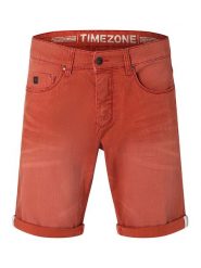 Timezone Szorty dżinsowe "Danny" w kolorze czerwonym rozmiar: W28. Czerwone szorty męskie Timezone, z jeansu, bez kołnierzyka. Za 57.06 zł.