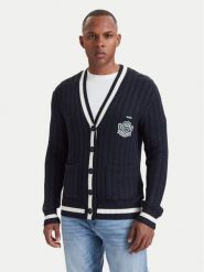 Guess Kardigan Z6YR01 Z1151 Granatowy Regular Fit. Niebieskie kardigany męskie Guess, m, z aplikacjami, z wiskozy, bez kołnierzyka. Za 474.99 zł.