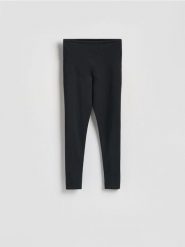 Bawełniane legginsy - czarny. Czarne legginsy damskie Reserved, l, bez wzorów, z bawełny. Za 89.99 zł.