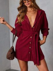 Milan Kiss Sukienka w kolorze bordowym rozmiar: L. Czerwone sukienki damskie Milan Kiss, na co dzień, l, bez wzorów, z tkaniny, bez kołnierzyka, bez ramiączek, mini, proste. Za 217.99 zł.