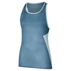 Damski tank top Mizuno. Niebieskie topy sportowe damskie Mizuno, l, bez wzorów, z materiału, bez ramiączek. Za 119.99 zł.