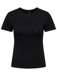 ONLY Koszulka w kolorze czarnym rozmiar: XL. Czarne bluzki damskie Only, xl, bez wzorów, bez kołnierzyka, bez ramiączek. Za 48.28 zł.