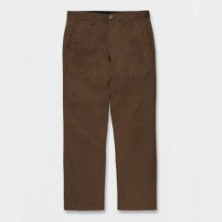 Spodnie Volcom Frickin Skate Chino ciemna ziemia. Brązowe spodnie materiałowe męskie Volcom, bez wzorów, sportowe. Za 338.36 zł.