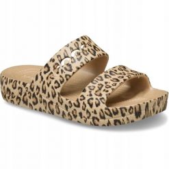 Klapki Dla Dorosłych Crocs Baya Animal Platform. Brązowe klapki damskie Crocs, bez wzorów, z materiału, bez obcasa. Za 169.99 zł.