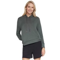 Bluza dresowa sportowa damska Cozy Luxe Hoodie. Zielone bluzy bez kaptura damskie Skechers, s, bez wzorów, z dresówki, bez ramiączek, bez kaptura. Za 219.99 zł.