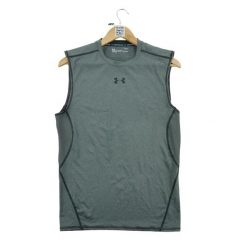 Second life - Under Armour męski t-shirt bez rękawów - Stan bardzo dobry. Szare t-shirty męskie Under Armour, l, bez wzorów, z materiału, bez kołnierzyka. Za 76.64 zł.