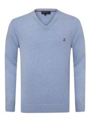 SIR RAYMOND TAILOR Sweter "Los Angeles" w kolorze błękitnym rozmiar: M. Niebieskie swetry męskie Sir Raymond Tailor, m, bez wzorów, z bawełny, bez kołnierzyka. Za 155.95 zł.
