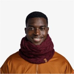 Komin na szyję - Bandana BUFF Knitted & Fleece Neckwarmer. Niebieskie szaliki i kominy damskie Buff, bez wzorów. Za 153.86 zł.