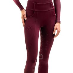 Legginsy jeździeckie damskie Frosty Elegance Equus. Czerwone legginsy damskie EQUUS BRAND, m, z aplikacjami, z materiału. Za 229.99 zł.