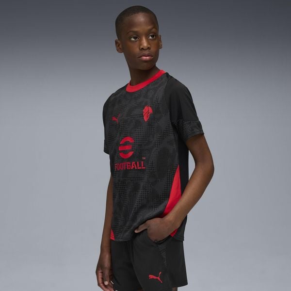 Młodzieżowa koszulka treningowa AC Milan PUMA. Czarna bluzki damskie Puma, l, bez wzorów, młodzieżowe, bez kołnierzyka, bez ramiączek. Za 199.00 zł.