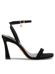 Nine West Sandały 123AL1713 Czarny. Czarne sandały damskie Nine West, bez wzorów, z materiału, bez obcasa, na słupku. Za 137.99 zł.