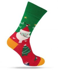 Świąteczne Skarpetki - Alties - Mikołaj z Fajką. Skarpetki męskie Alties, bez wzorów, z bawełny. Za 19.90 zł.