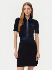 Morgan Sukienka dzianinowa 251-RMJEAN Czarny Slim Fit. Czarne sukienki damskie Morgan, s, bez wzorów, z dzianiny, bez kołnierzyka, bez ramiączek. Za 279.99 zł.