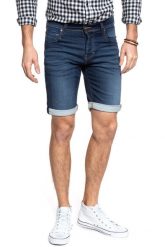 SPODENKI MUSTANG Chicago Short Denim Blue. Niebieskie szorty męskie Mustang, z denimu, bez kołnierzyka. Za 169.99 zł.